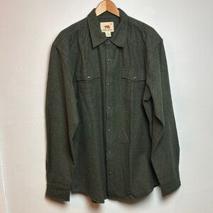 Dakota Grizzly Major Men's Chamois Flannel Long Sleeve Pearl Snap Shirt Green XL